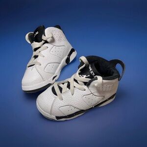 Nike Air Jordan 6 Retro Reverse Oreo TD Toddler Size 8C DV3606-112 White Black